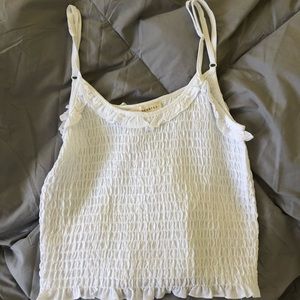 Cute white ruffle tank top